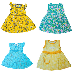 Girls cotton frock Pack of 4