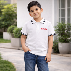 POLO T-SHIRT BOYS WHITE