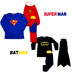 Superman and Batman costume dress for kids – superhero outfit for boys, perfect for birthday, dress-up, and playtime”