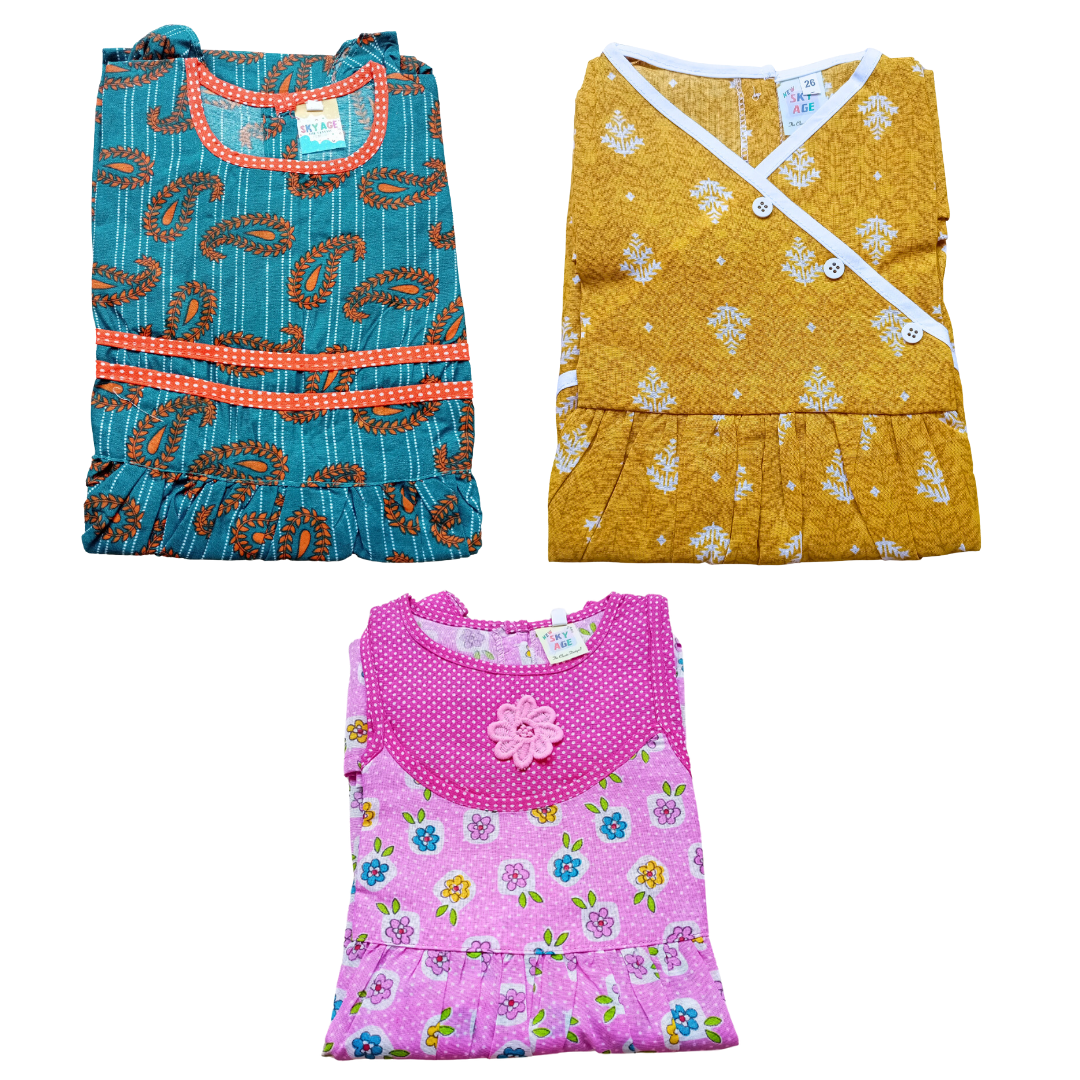 Girls Frock Pack Of 3