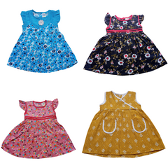 Girls Cotton frock Pack of 4