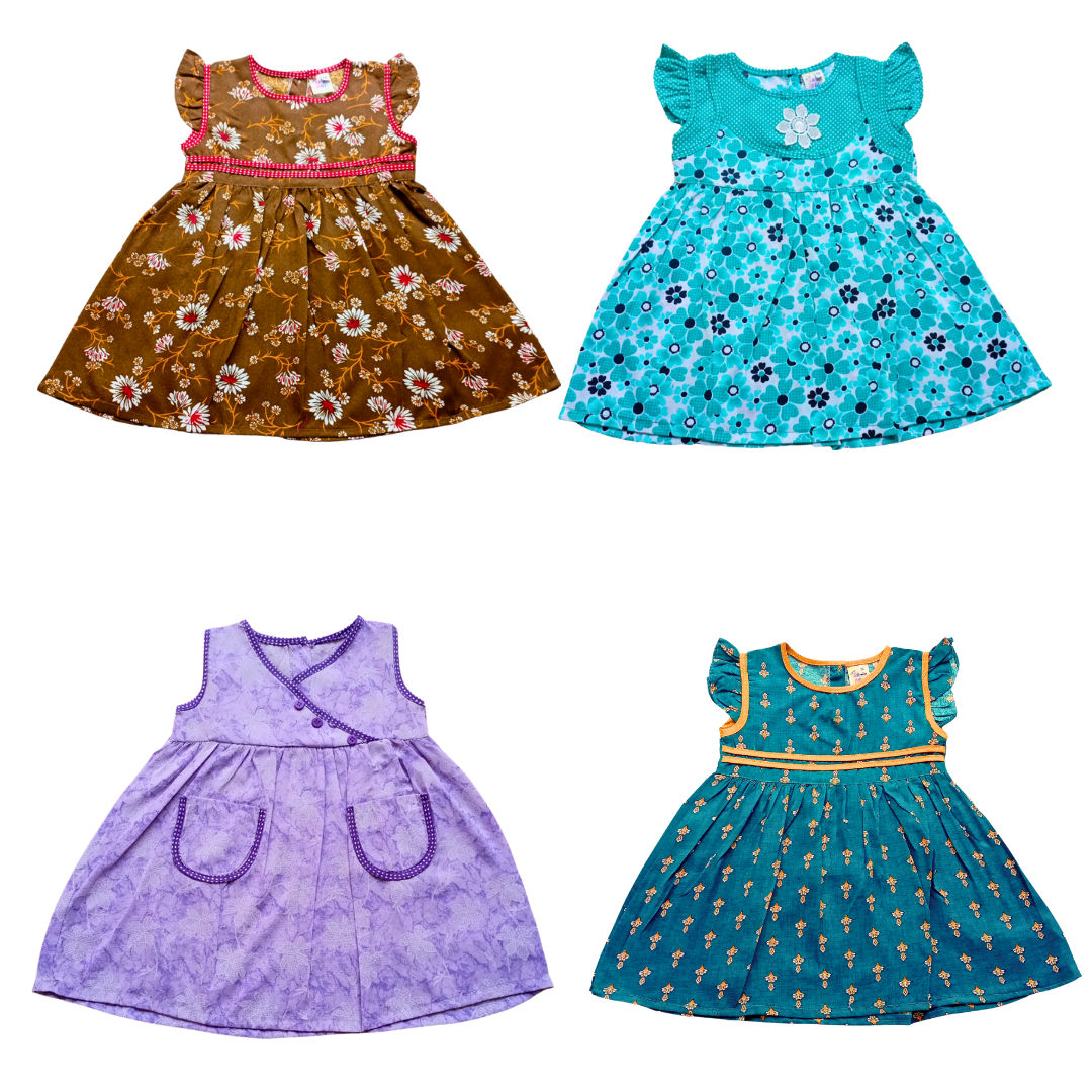 Girls Cotton frock Pack of 4