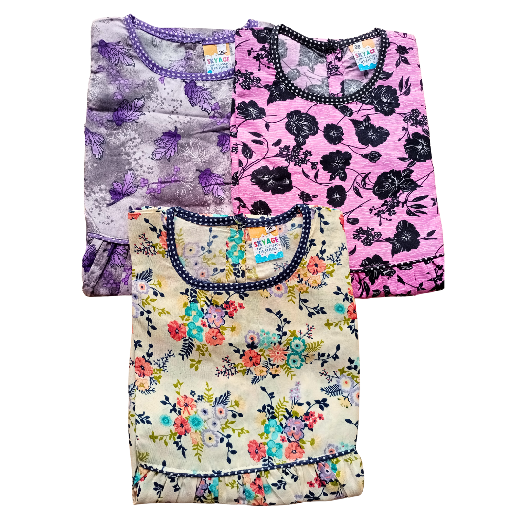 Cotton frock pack of 3
