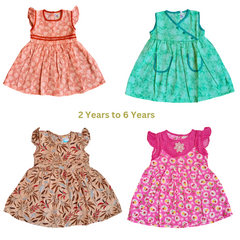 Girls Cotton Frock Pack of 4