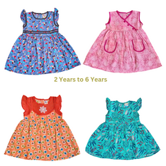 Girls Cotton Frock Pack of 4