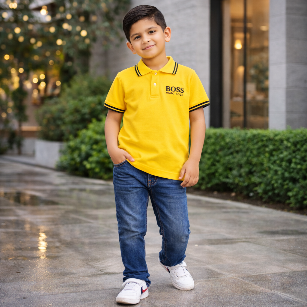 POLO T-SHIRT BOYS YELLOW