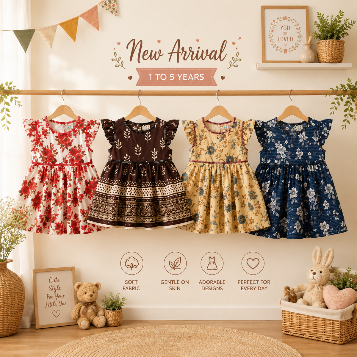 GIRLS FROCKS PACK OF 4