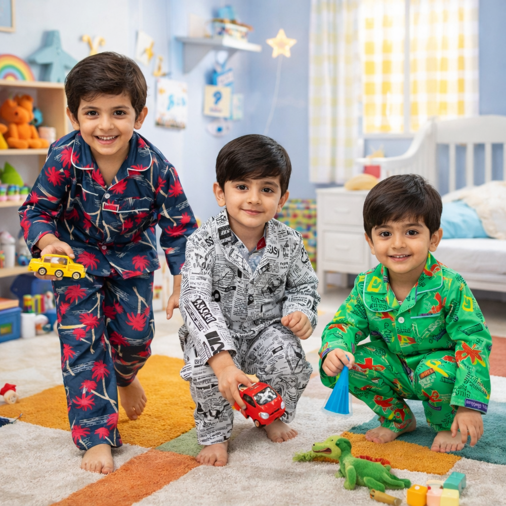 Kids Nightwear Bundle of 3 (Random Color)