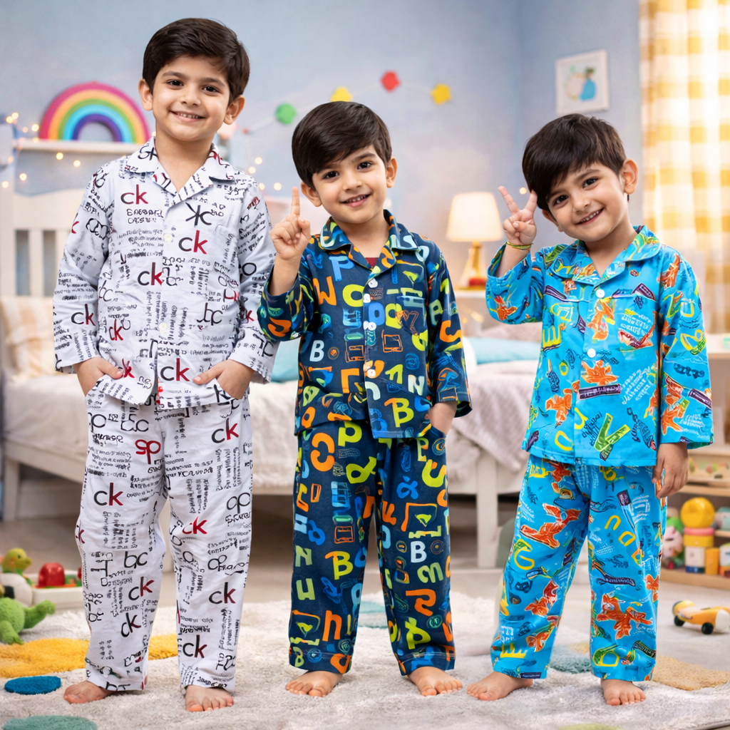 Kids Nightwear Bundle of 3 (Random Color)