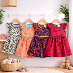 GIRLS FROCK PACK OF 4