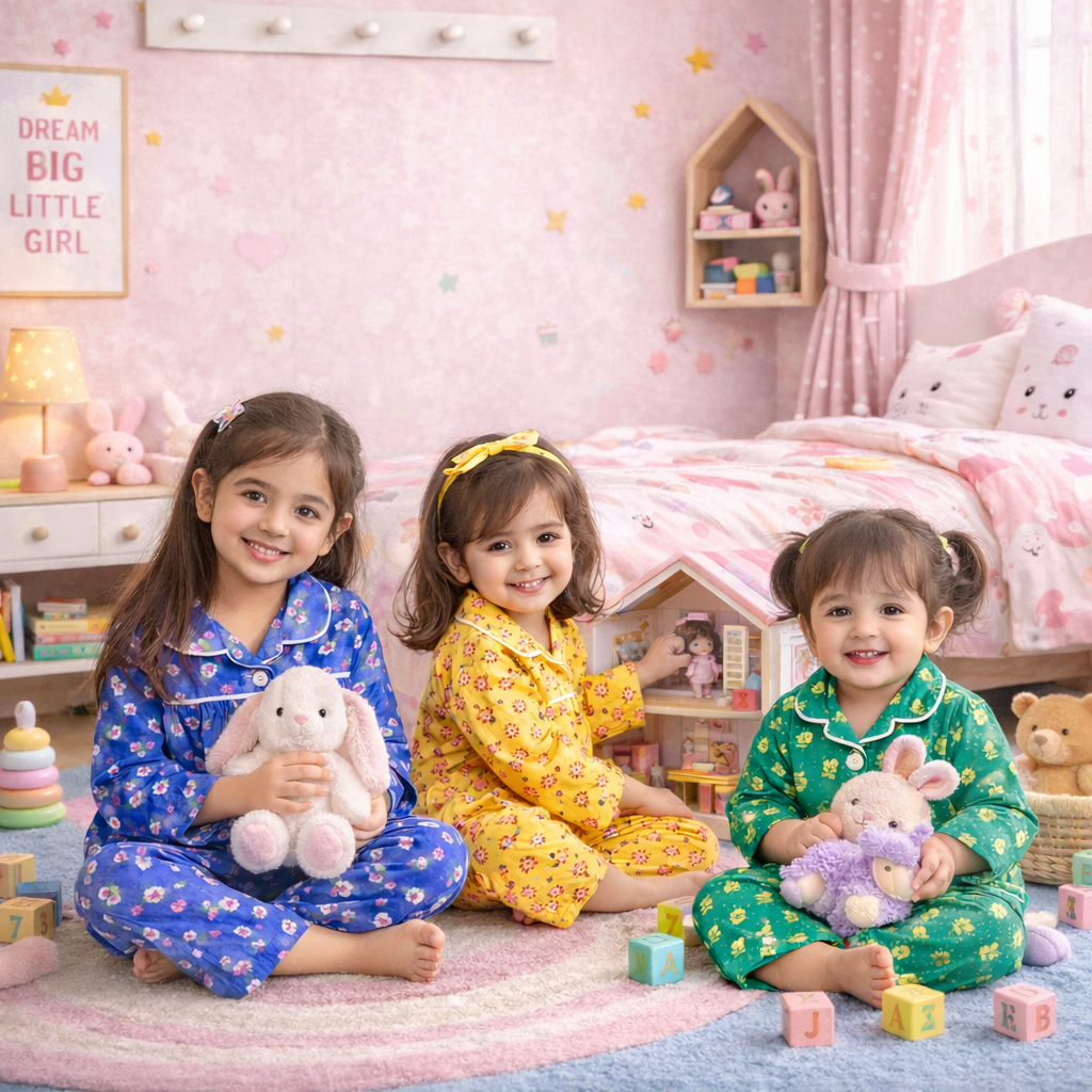 Girls Cotton Nightwear Pack of 3
