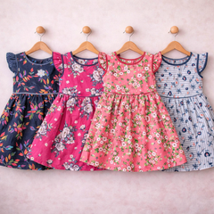 GIRLS FROCK PACK OF 4