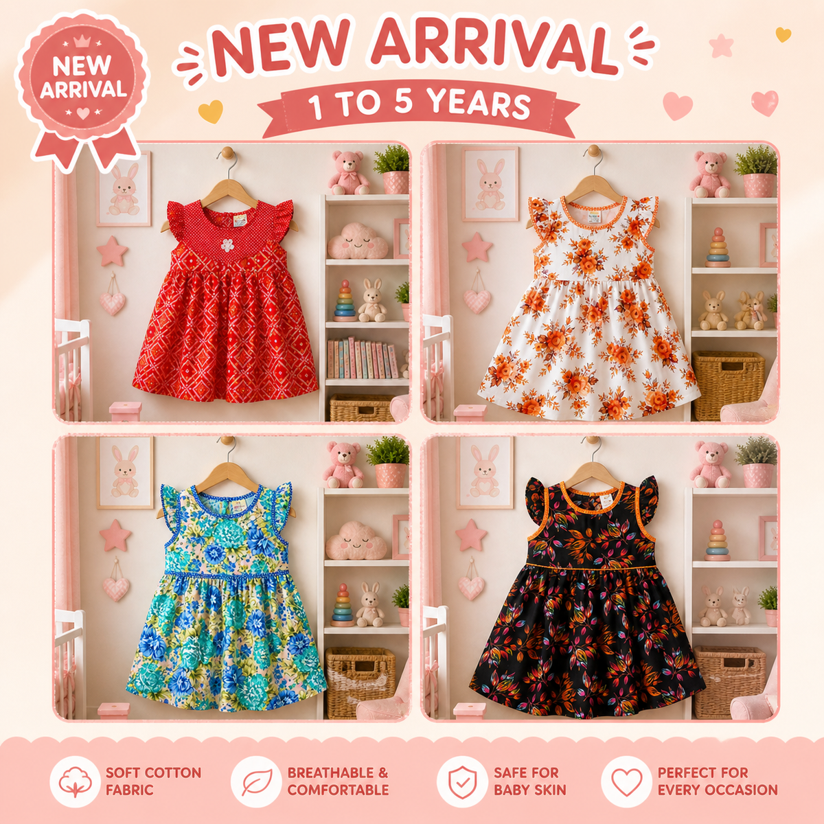 Girls frock Pack of 4