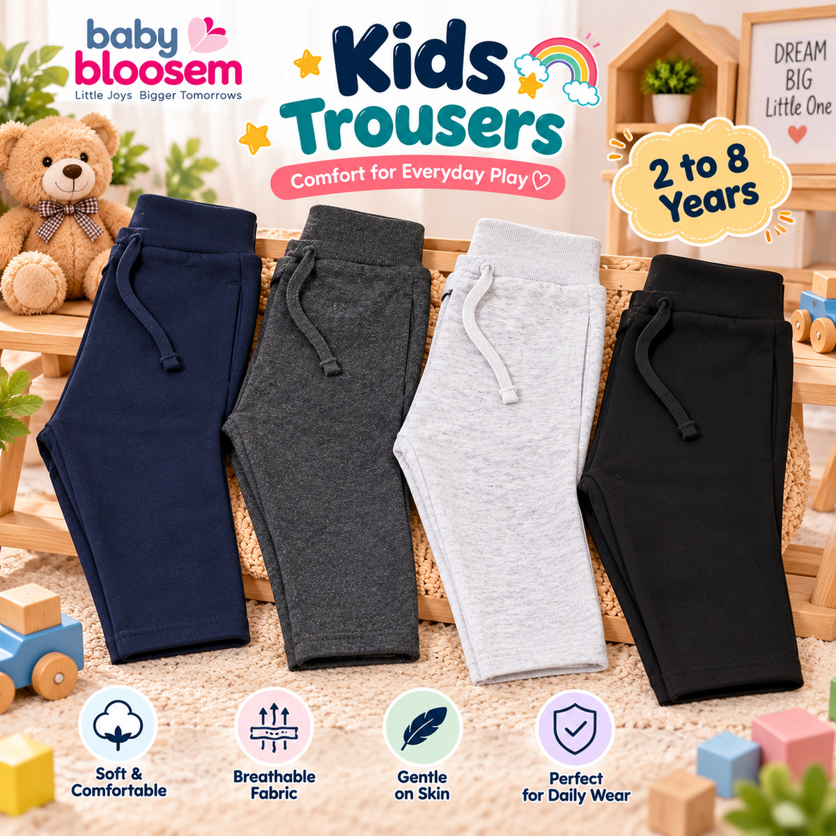 Fleece Trouser for kids ( Pack of Four )