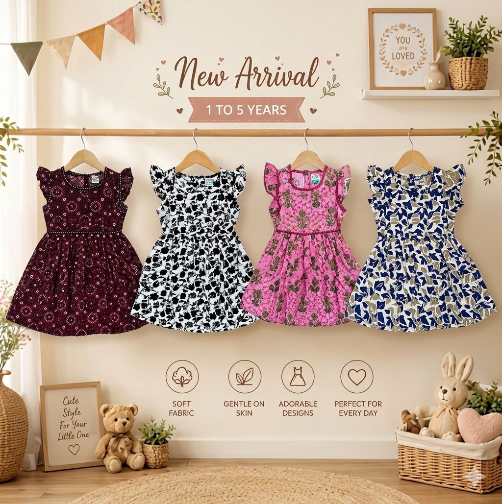 GIRLS FROCK PACK OF 4