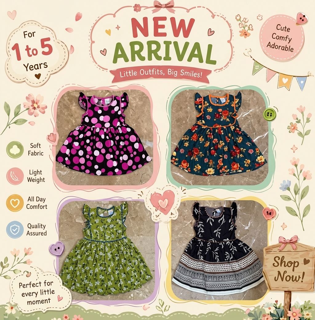 GIRLS FROCK PACK OF 4