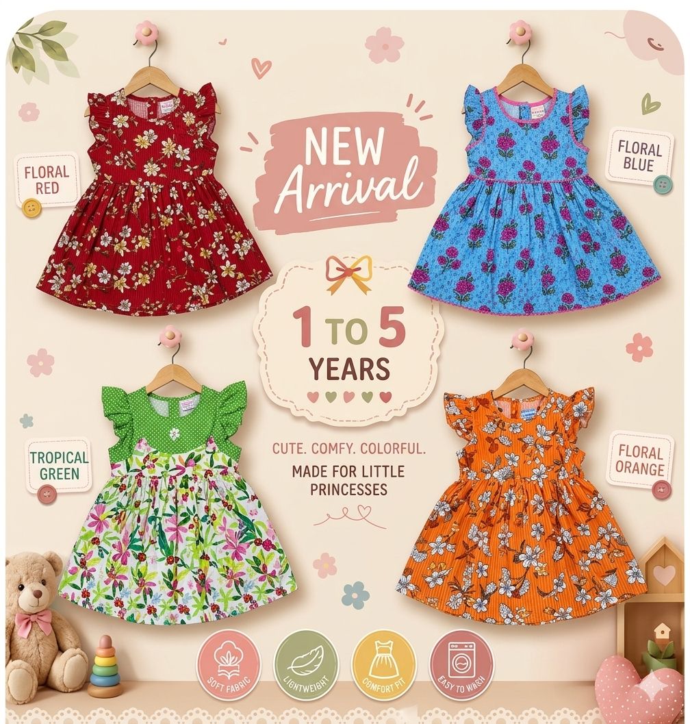 GIRLS FROCK PACK OF 4