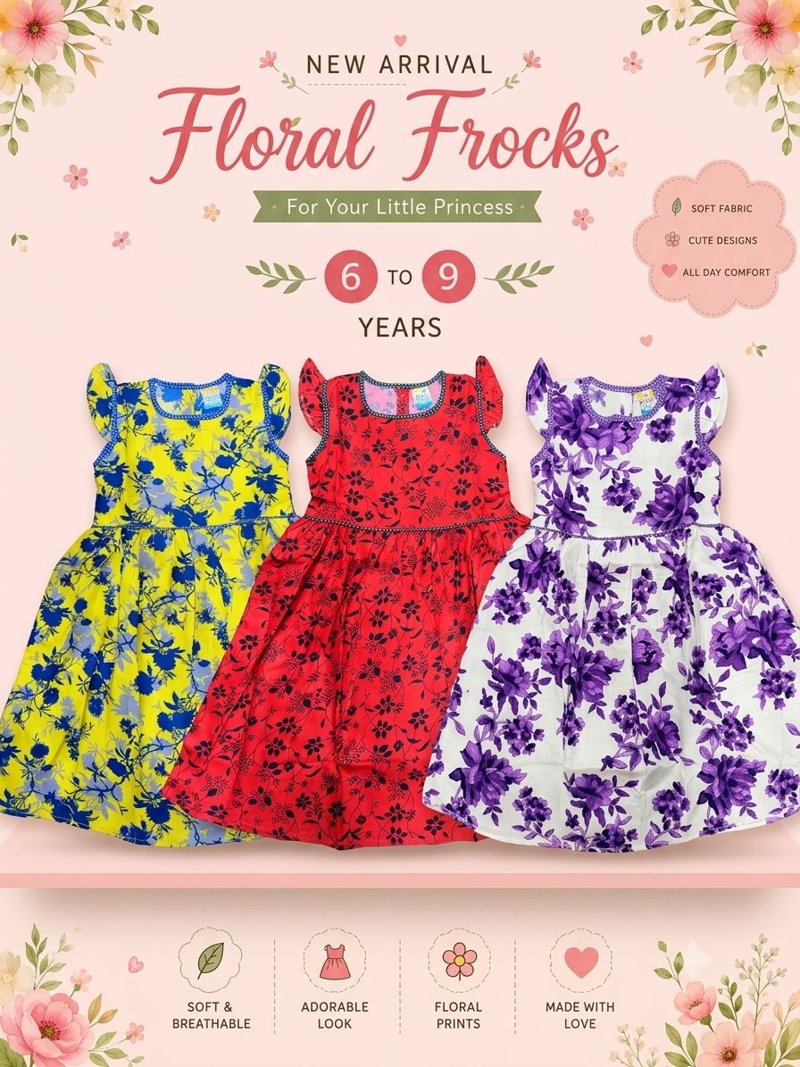 Cotton frock pack of 3