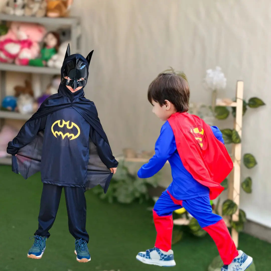 Superman & Batman Costume Dress for Kids (Pack of 2)